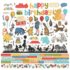 Simple Stories Paper Pack 12x12" Collection - Say Cheese Classic Pooh BIRTHDAY (Peter Plys)